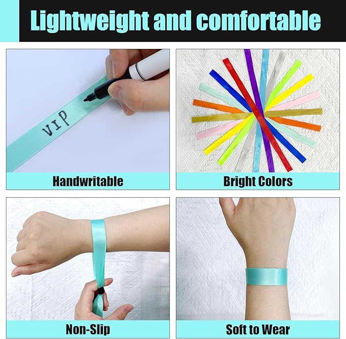 100 Cloth Wristbands for Events, Lightweight Concert & Club Entry (Color : Water Green)