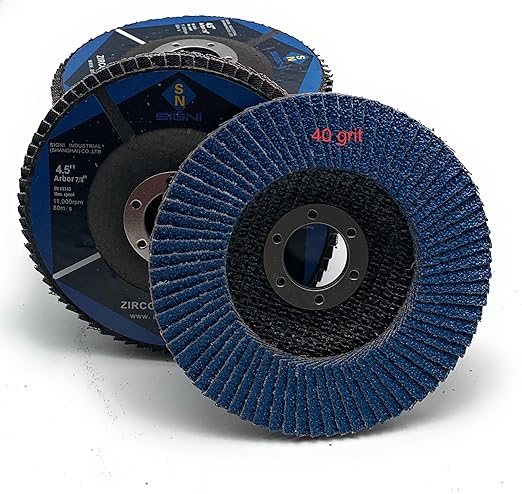 SIGNI 4" x 5/8" Premium Zirconia Flap Discs T27 10-Pack (4.5 inch T27 40#)