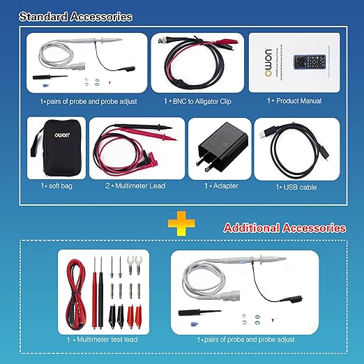 HDS2202 Oscilloscope, 2 in 1 Dual Channel 200MHz Bandwidth Handheld Oscilloscope Multimeter with 1GSa/s Sample Rate for Automobile Measurements, Electronic Measurement Oscillograph