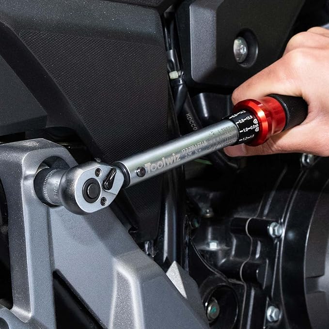 Toolwiz Bike Torque Wrench Set 1/4-Inch Drive 2-26 Nm 17.7-230.1 In-Lb 15 Pieces Torque Wrenches Tool Kit 72 Tooth Dual-Direction Click Type for Bicycle, MTB, Car Repair, Home Maintance