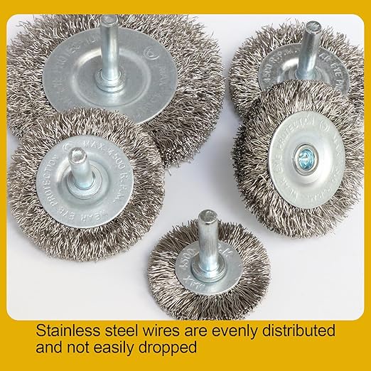 10PCS Professional Wire Wheel Brush Set, Stainless Steel Cup Wire Brush for Drill with 1/4 Inch Shank, Wire Brushes for Cleaning Rust Removal, Corrosion & Scrub Surfaces