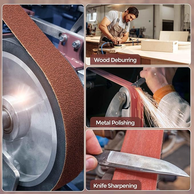 HARFINGTON 3 x 18 Inch Sanding Belts, 12 Pcs 120 Grits Aluminum Oxide Abrasive Belt Sander File Belt for Woodworking, Metal Polishing, Knife Sharpener