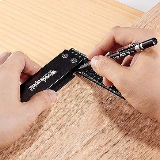 Precision Square Ruler for Measuring and Marking - Aluminum Steel Framing Tool for Professional Carpentry Use (4 Inch)