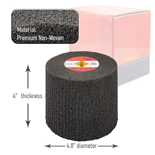 120x100mm Non-Woven Abrasive Flap Wire Drawing Polishing Burnishing Wheel for The Surface Treatment of Metal Products (400 GRIT)