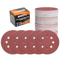 100Pcs 220 Grit Sanding Discs 5 Inch 8 Hole: Woodworking/Metalworking Round Medium Hook and Loop Sandpaper for Random Orbital Sander