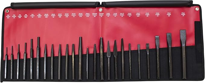 Mayhew Pro 24-Piece Punch & Chisel Kit, 3-Piece Line-Up Pry Bar Set