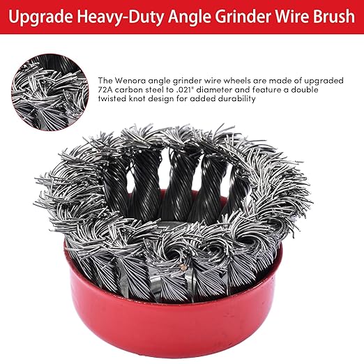 8 Pack Wire Wheel for Angle Grinder Set,4-1/2" Angle Grinder Wire Wheel & Wire Brush for Grinder - 5/8"-11 Arbor - Heavy Duty Wire Wheel for Rust Removal, Polishing - Durable Grinder Wire Wheel Combo