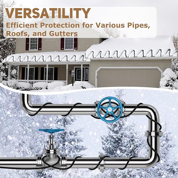 HEATIT JHSF1 Self Regulating Pre-Assembled Heating Cable 75-feet 120V Roof deicing and Pipe freeze Protection