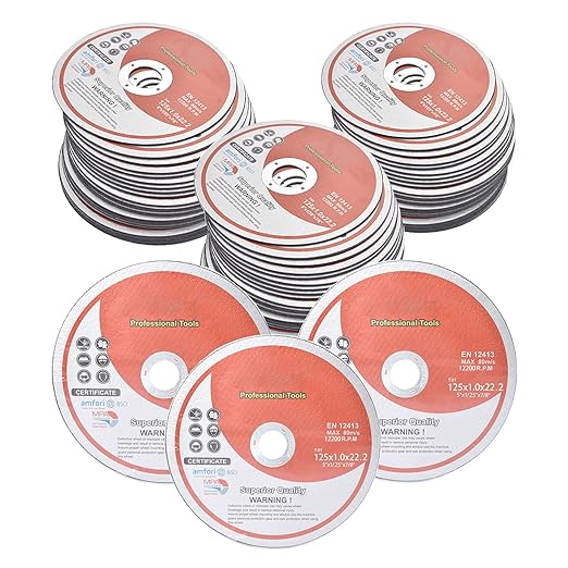 100 Pack 5 Inch Cut Off Wheels for Metal and Stainless Steel Cutting Discs for Angle Grinders 5 x .040 x 7/8 Inch