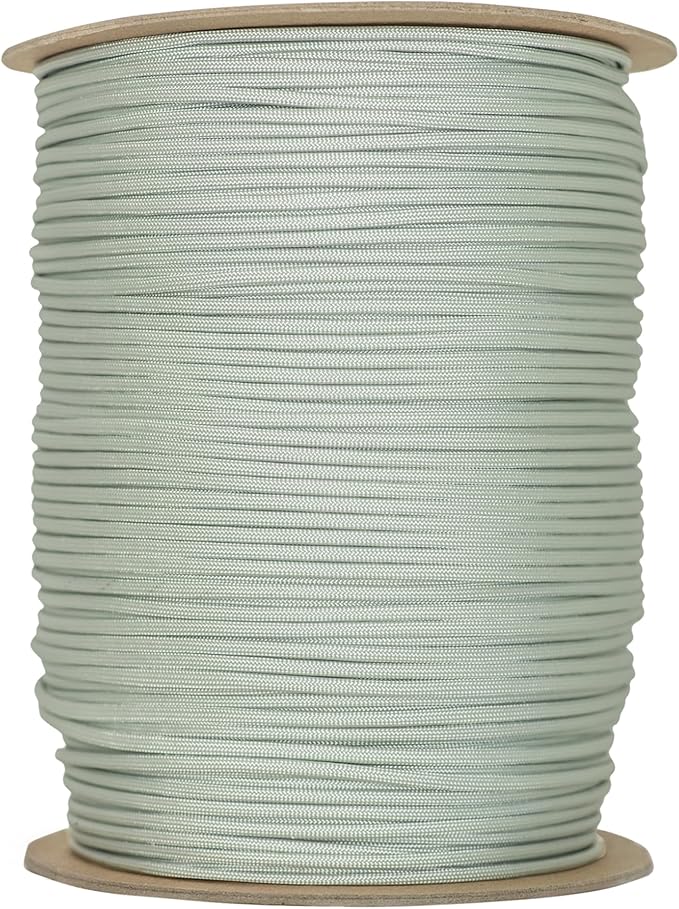 The Paracord Store | Type III 550 Paracord - 1000 FT Spool, Silver Grey | Heavy Duty 7 Strand Tactical Paracord - USA Made Nylon Outdoor Parachute Cord for Camping, Fishing & More - Survival Cord