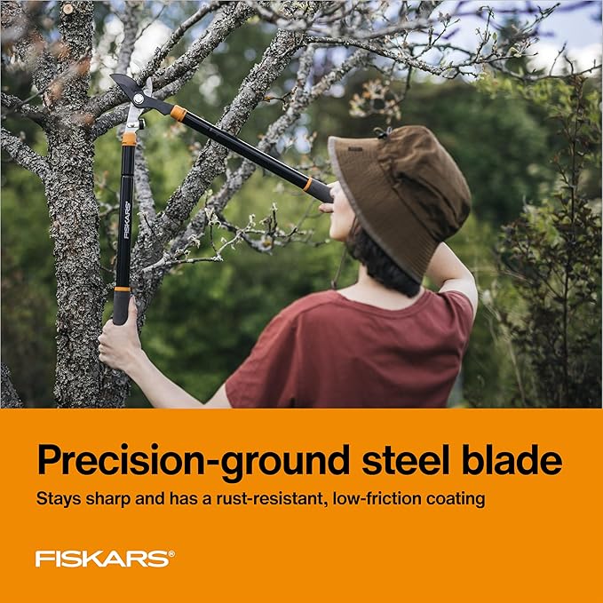 Fiskars Loppers for Tree Trimming, Heavy Duty, with Extendable Handle (24.5"-37" Range), Sharp Bypass Steel Blade Tree Branch Cutter up to 1.5-Inch Diameter Cut Capacity