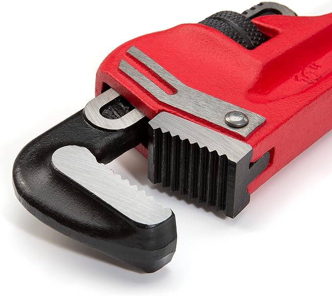Steelman 60883 10-Inch Heavy-Duty Cast Iron Straight Handle Pipe Wrench