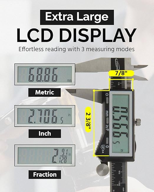 iGaging EZ CAL IP54 0-12" Super Large LCD Display Digital Caliper