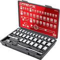 CARBYNE 1/4" & 3/8" Drive Socket & Ratchet Set - 34 Piece | SAE & Metric. Includes Metric 6 to 18mm, SAE 5/32" to 3/4". 6 & 12 Point. Cr-V Steel • From a Family-Run Tool Company Based in the U.S.A.