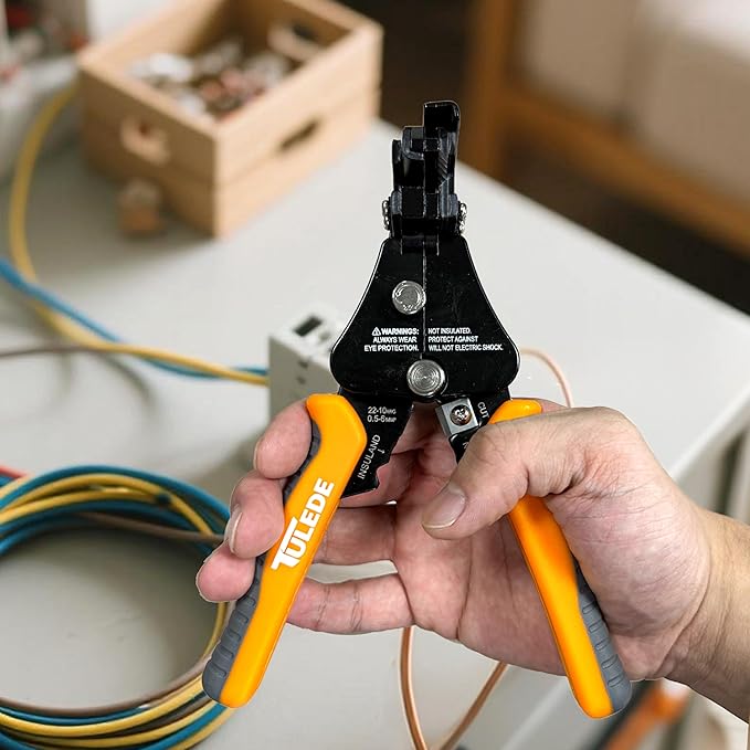 Automatic Wire Stripper, 3 in 1 Stripper/Cutter/Crimping Heavy Duty Multi-function Wire Strippers Tool for 8-18 AWG Electrical Wire, 7 Inch