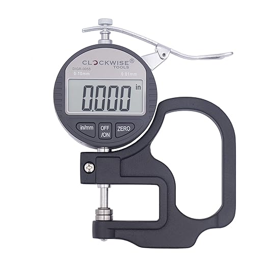 Digital Thickness Gauge, DTGR-0055 0-0.4 inch/10mm, 0.0005"/0.01mm Resolution