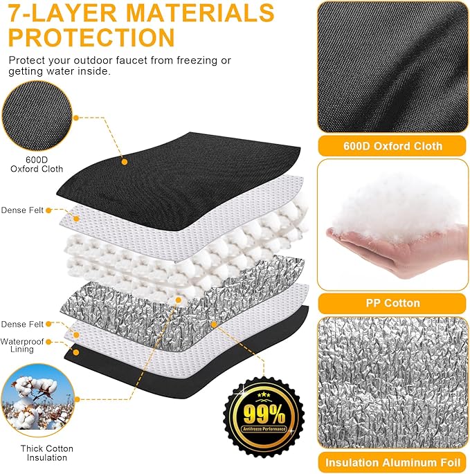 Backflow Preventer Cover Insulated (5˚F) - 18"W x 34"H Backflow Cover for Winter Pipe Freeze Protection - Sprinkler Covers for Outside - Double Wall Insulation Cover Black