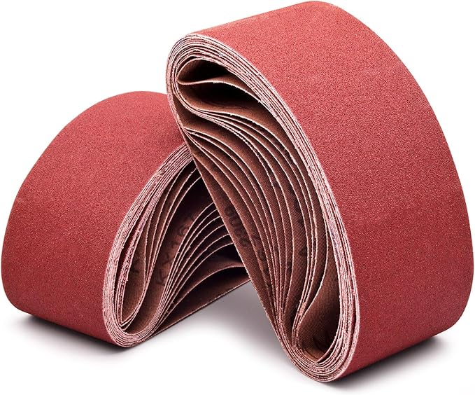 3 x 18 inch Sanding Belts, 120 Grit 3x18 Aluminum Oxide Belt Sander Sanding Belt, Belt Sander Belt for Woodworking, 24 Pack(3x18in, 120 Grit)