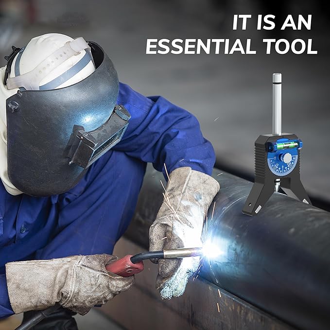 Pipe Center Finder, Pipe Marking Center Tool, Locate and Mark the Center of Pipes 0.8 Inches and Above, Y-shaped Base has Magnetic Design, Adjustable Dial Bubble Protractor without Tools
