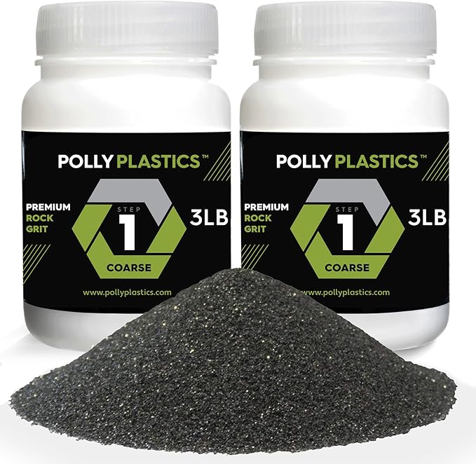 Polly Plastics Rock Tumbler Grit and Polish Refill Media Kit | 4-Steps Supplies for Tumbling and Polishing Stones | Professionals Adults and Kids | Polish 20lbs of Rocks (Bulk Stage 1 Refill)