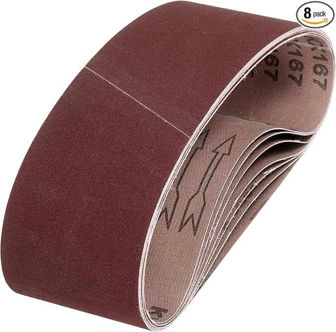 HARFINGTON 4 x 24 Inch Sanding Belts, 8 Pcs 320 Grits Aluminum Oxide Abrasive Belt Sander File Belt for Woodworking, Metal Polishing, Knife Sharpener