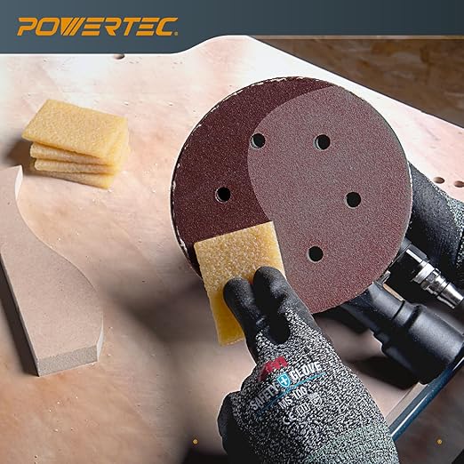 POWERTEC Abrasive Cleaning Stick 8-1/2" 1PK & Natural Rubber Glue Eraser 5PK for Sanding Belts & Discs | Woodworking Shop Tools for Sanding Perfection