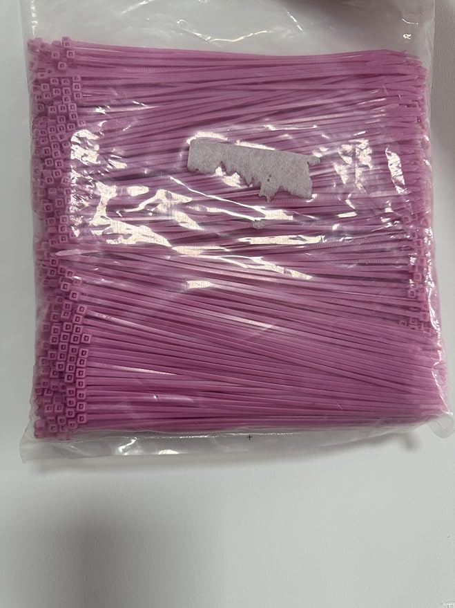 XINGO 1000 PCS 8 inch Cable Zip Ties, 18lb Strength, Small Tie Wraps Self-Locking Nylon Zip Ties for Indoor and Outdoor Use (Pink)