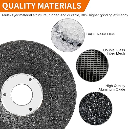 2" Die Grinder Grinding Wheel 15 Pcs,2 inch Grinder Disc with Mounting Mandrel Holder 3/8" & 1/4" Arbor Hole with 1/4" Shaft Shank for General Purpose Metal & Stainless Steel, Aluminum Oxide Grinding
