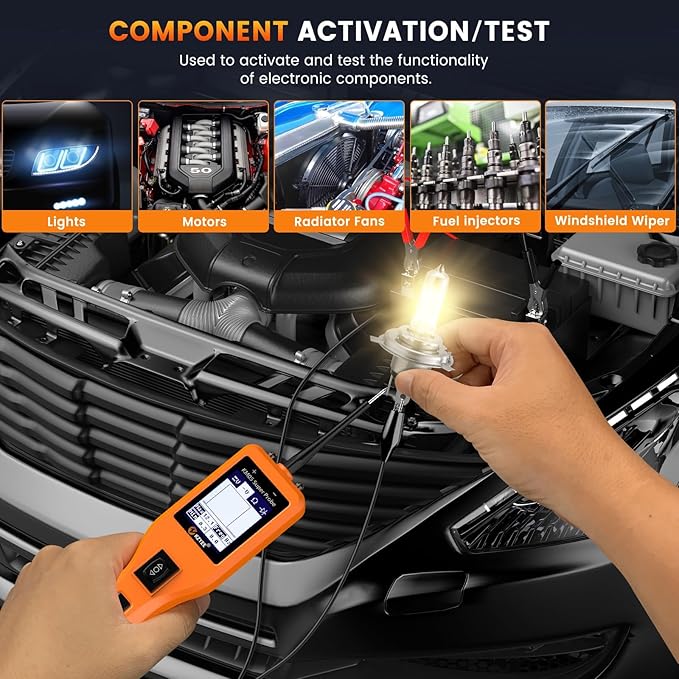 KZYEE KM05 Power Circuit Probe Tester, 12V/24V Automotive Diagnostic Test Tool, Digital Multimeter, Short/Open Circuit Finder, AC/DC Voltage, Continuity, Diode, Resistance Test, Current Probe Kit