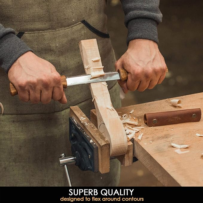 BeaverCraft Draw Knife DK1-4,3" Straight Shave Wood Carving Tools Woodworking Hand Tool Wood Carving Draw Knife (DK1s)