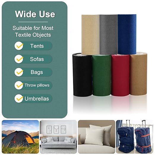 Canvas Repair Tape, 4×63 Inches Claret Waterproof Self-Adhesive Patch for Outdoor Gear, Durable and Weatherproof Fabric Tape for Boat Covers, Tents,Couch,Sofas, Sun Shades, Awnings, and Lounge Chairs