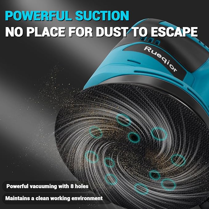 Random Orbit Sander for Makita 18v Battery(Tool Only),Brushless Motor 6 Variable Speed Orbital Hand Sander with Dust Collector for Woodworking Sanding and Polishing