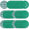 5 Inch 8 Hole Sanding Discs, 50 Pcs Wer Dry Sandpaper 1500 Grit Hook and Loop Green Polyester Film Backed Sanding Disc for Random Orbital Sander Wood Car Metal Plastic (1500 Grit, 50 Pack)