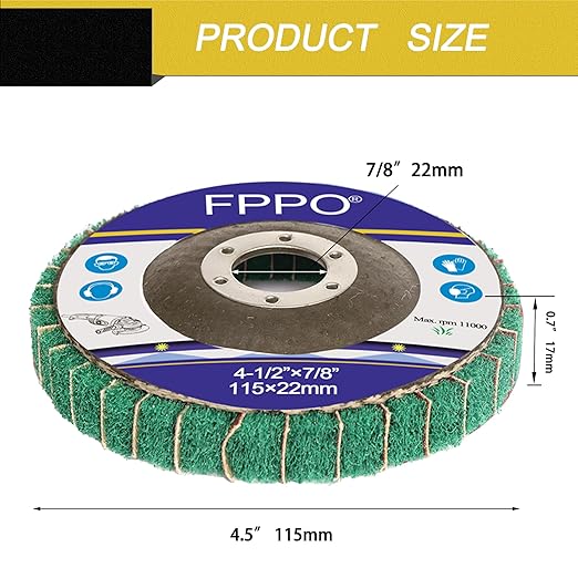 5Pcs 4.5" x 7/8" Nylon Fiber Flap Disc Polishing Grinding Wheel,Scouring pad Buffing Wheel for Angle Grinder, Polishing Tools (Grit 120)