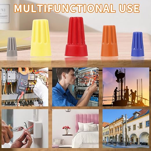 600PCS Wire Connectors Nuts 18-12 AWG Electric Wire Caps Insulating Insert Twist Electrical Wire Connectors Yellow Wire Assortment Nuts for Quick Connection