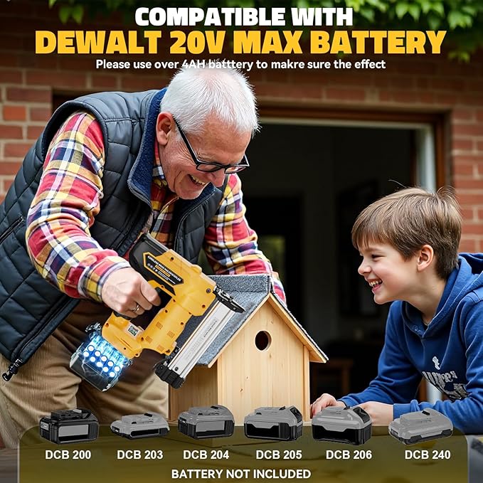Ecarke Cordless Power Brad Nailers Compatible with Dewalt 20V Battery, 18GA 2/5" to 1-1/4 Inch, 2 in 1 Brad Nail Gun, Battery Powered Nailers,Brushless Electric Nailer Gun, 2 Mode for Home Improvement