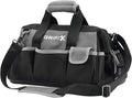 16-inch Tool Bag, Portable Tool Box Organizer Storage, Wide Mouth Tool Tote Bag with Large Zipper, 17-Pocket Adjustable Shoulder Strap and Ergonomic Handle (16" Molded Base)