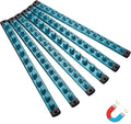 ALOANES Magnetic Socket Organizer Set, 6-Piece Heavy Duty Aluminum Socket Holder Socket Rail Organizer for Tool Box, 360° Swivel Clips Socket Rack 1/4, 3/8, 1/2-Inch x 80 Clips (Aqua Blue)