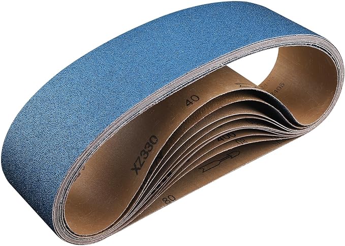 10-Piece 4 x 36 Inch 100 Grit Zirconia Sanding Belts, Heavy Duty Long-lasting Sanding Bands for Belt Sander, Rust Paint Removal, Wood Metal Grinding and Finishing