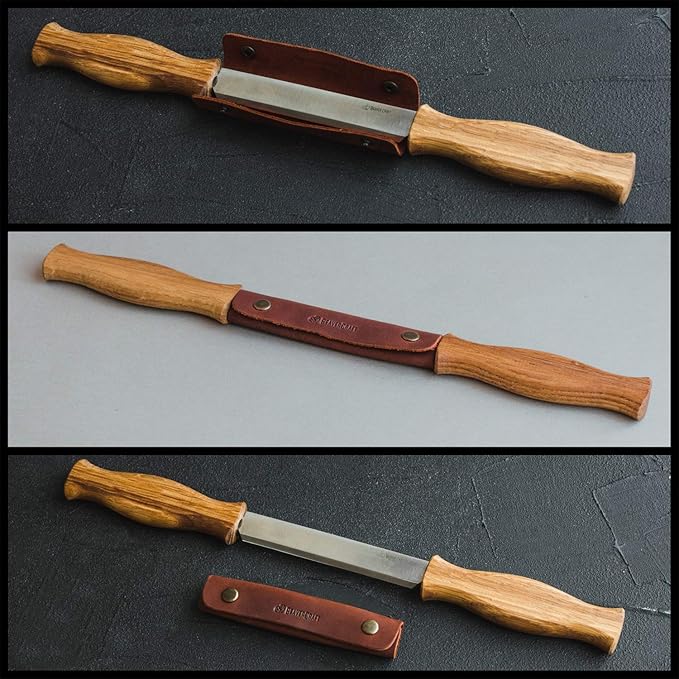 BeaverCraft Draw Knife DK1-4,3" Straight Shave Wood Carving Tools Woodworking Hand Tool Wood Carving Draw Knife (DK1s)