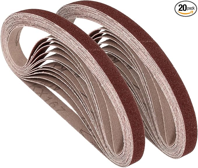 20 Pcs Sanding Belts 1/2 x 18 Inch 120 Grit Aluminum Oxide Abrasive Sandpaper for Belt Sander Metal Grinding Wood Working Weld Rust Removal