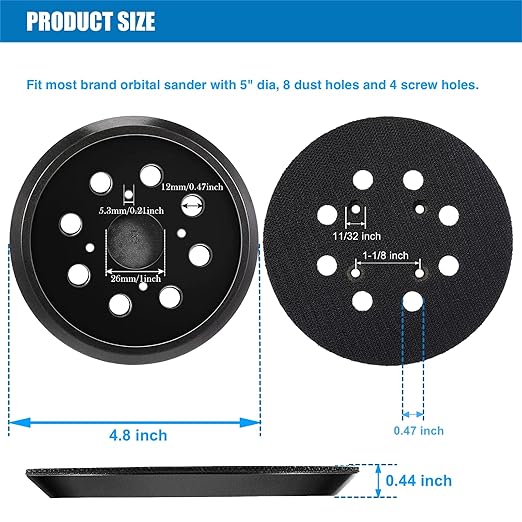 5 Inch Sanding Pad Replacement, Compatible with Ridgid R2600,R2601 Random Orbit Sander,2-Pack