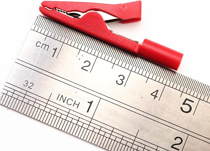10Pcs Red and Black Insulated Safety Multimeter Test Leads with Mini Alligator Clips Crocodile Clamp Clips for 2mm Test Probe Banana Plug Connector