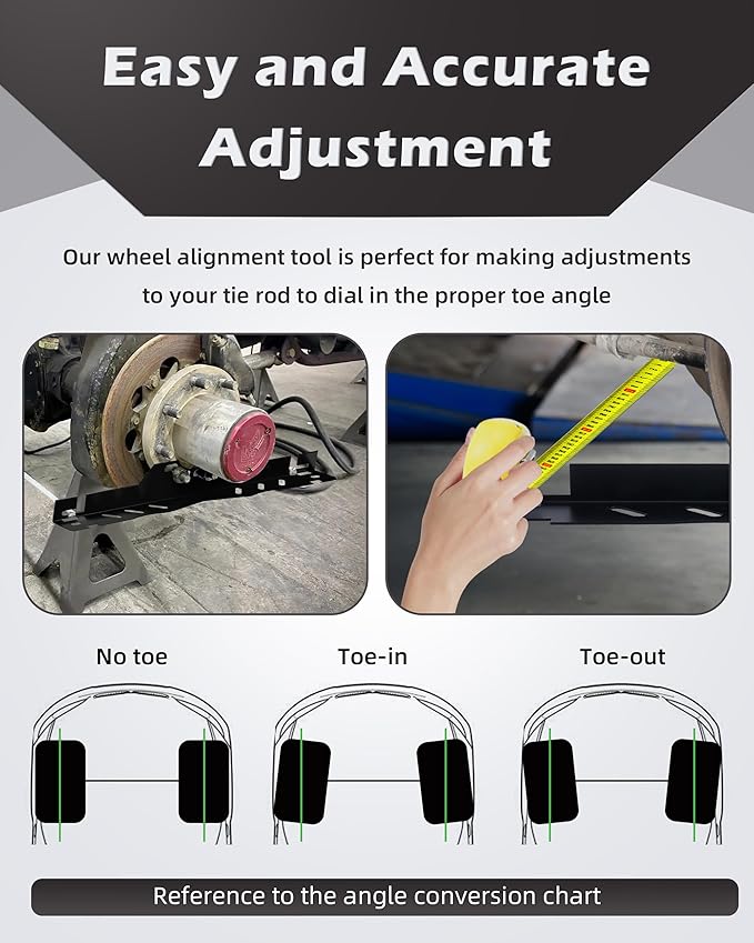 Wheel Alignment Tool Kit 2Pcs, Heavy Duty Toe Alignment Tool Plates with Tape Measures, Car Front End Alignment Tool Companion for Camber Alignment, Fast Accurate DIY Toe Alignment, No assembly, Black