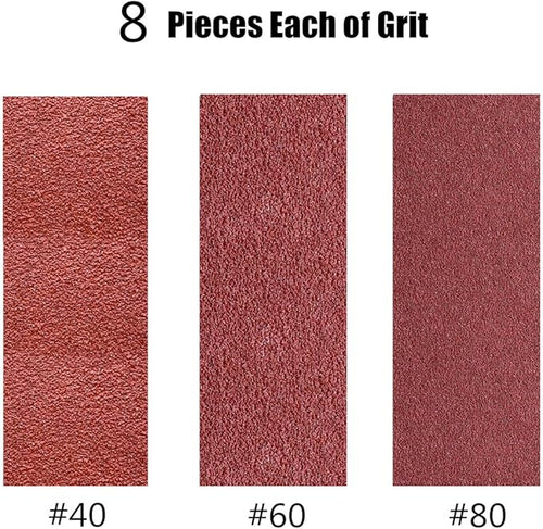 24 Pcs 3x21 Sanding Belts 3x21,Aluminum Oxide Sanding Belt (8 Each of 40 60 80 Grits) for Belt Sander