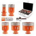 Diamond Core Drill Bits Set,BGTEC 7pcs Tile Hole Saw Kit 20/35/40/50/65mm with 20mm Finger Bits for Porcelain Tile,Ceramic Granite Marble Stone Masonry Brick