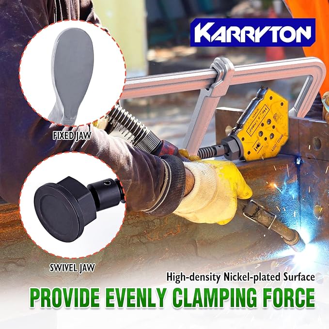Heavy Duty 12" Inch F-Clamp w/Replaceable Pad, 5-1/2-Inch(140mm) Deep Throat, Bar Size 1-1/5" * 3/5" Drop Forged Steel Bar Clamps, 2900LB Clamping Force