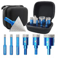 Tile Hole Saw Kit - BRSCHNITT Diamond Core Drill Bit Set 6/8/10/20/25/35mmDrill Bit &2" Diamond Chamfer Bit for Porcelain Tile Ceramic Marble Granite