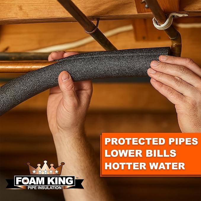 Foam King Brand Insulating Foam Pipe Covers. 3/4 inch by 3 feet, Pack of 4