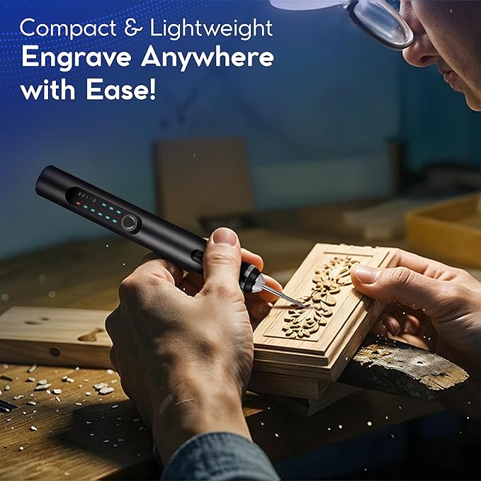 ELK Customizer Engraving Pen for All Materials - 2025 UPGRADED Torque - Rechargeable, Wireless & Beginner Friendly - Engrave 50+ Surfaces - For DIYers & Artists - 30+ Bits & Tools Included - Gold